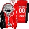 Limited Edition - Custom Name Motocrocss V2 - Fox Racing - Black Red - Fleece Zip Hoodie