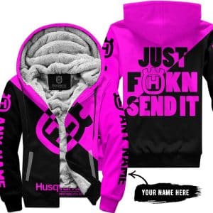 Just Fkcn Send It - 3d All Over Printed - Husqvarna Pink - Fleece Zip Hoodie