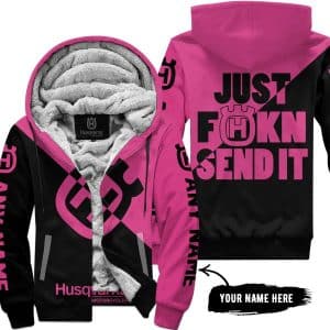 Just Fkcn Send It - 3d All Over Printed - Husqvarna Pink 1 - Fleece Zip Hoodie