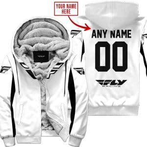 Custom Name Racing - Limited Edition - Fly Racing- White V2 - Fleece Zip Hoodie