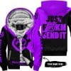 Just Fkcn Send It - 3d All Over Printed - Husqvarna Purple - Fleece Zip Hoodie