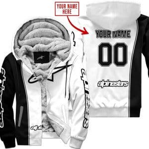 Limited Edition - Custom Name Motocrocss V2 - Alpinestars - Fleece Zip Hoodie