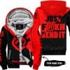 Just Fkcn Send It - 3d All Over Printed - Husqvarna Red - Fleece Zip Hoodie