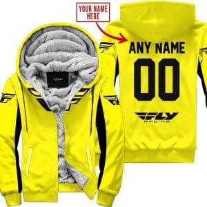 Custom Name Racing - Limited Edition - Fly Racing- Yellow V2 - Fleece Zip Hoodie