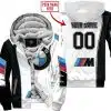 Limited Edition - Custom Name Motocrocss V2 - Bmw - Fleece Zip Hoodie