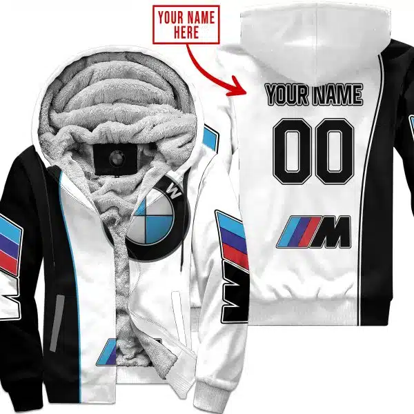 Limited Edition - Custom Name Motocrocss V2 - Bmw - Fleece Zip Hoodie