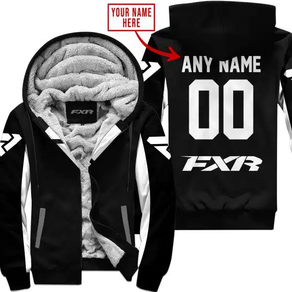 Custom Name Racing - Limited Edition - Fxr - White   - Fleece Zip Hoodie