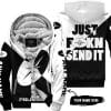 Just Fkcn Send It - 3d All Over Printed - Polaris White - Fleece Zip Hoodie