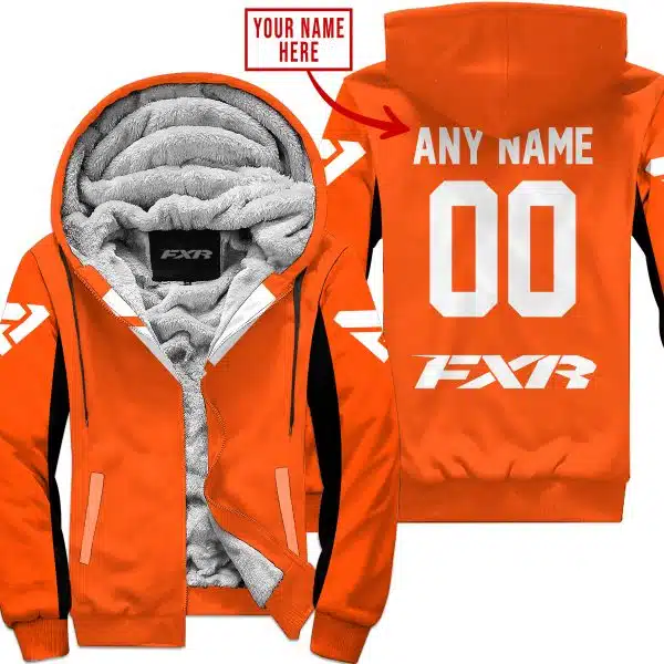 Custom Name Racing - Limited Edition - Fxr V2 - Orange - Fleece Zip Hoodie