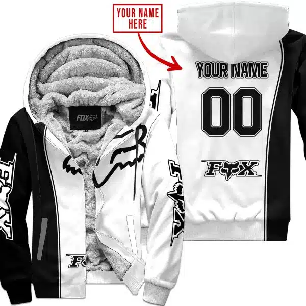 Limited Edition - Custom Name Motocrocss V2 - Fox Racing - Fleece Zip Hoodie