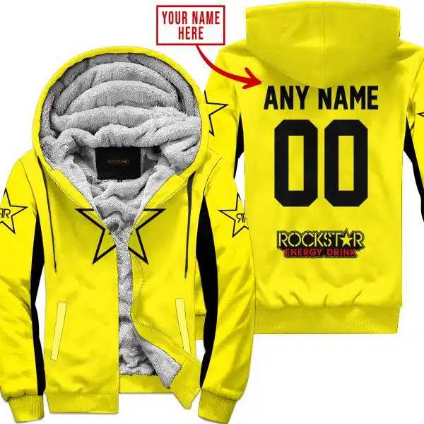 Custom Name Racing - Limited Edition - Rockstar V2 - Yellow - Fleece Zip Hoodie