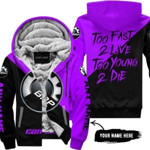 Too Fast To Live Too Young To Die - 3d All Over Printed - Can Am Purple- Fleece Zip Hoodie