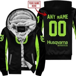 Custom Name Racing - Limited Edition - Husqvarna - Green 1 - Fleece Zip Hoodie