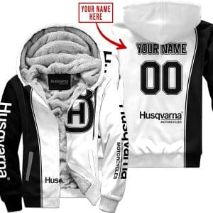 Limited Edition - Custom Name Motocrocss V2 - Husqvarna - Fleece Zip Hoodie