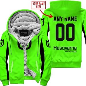 Custom Name Racing - Limited Edition - Husqvarna - Green V2 - Fleece Zip Hoodie