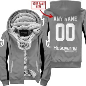Custom Name Racing - Limited Edition - Husqvarna - Grey V2 - Fleece Zip Hoodie