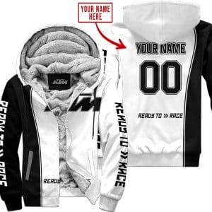 Limited Edition - Custom Name Motocrocss V2 - Ktm - Fleece Zip Hoodie