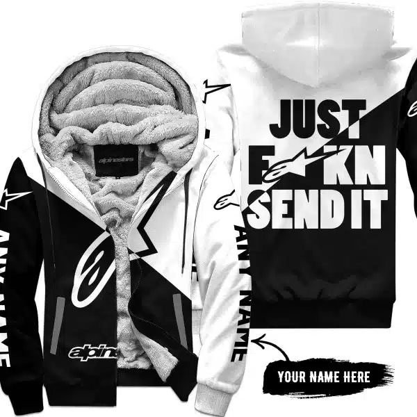 Just Fkcn Send It - 3d All Over Printed - Alpinestars - Fleece Zip Hoodie