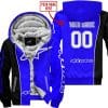 Limited Edition - Custom Name Motocrocss V2 - Alpinestars Black Blue - Fleece Zip Hoodie