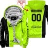 Limited Edition - Custom Name Motocrocss V2 - Alpinestars Black Neon - Fleece Zip Hoodie