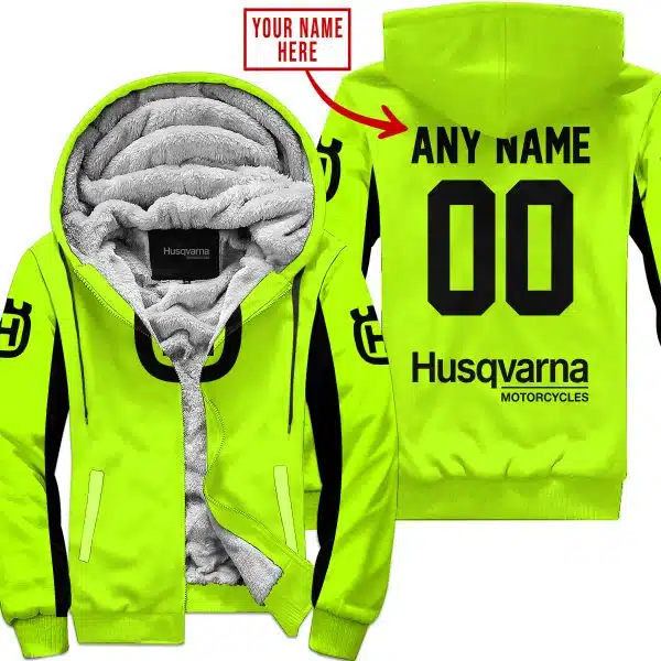 Custom Name Racing - Limited Edition - Husqvarna - Neon V2 - Fleece Zip Hoodie