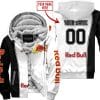 Limited Edition - Custom Name Motocrocss V2 - Red Bull - Fleece Zip Hoodie