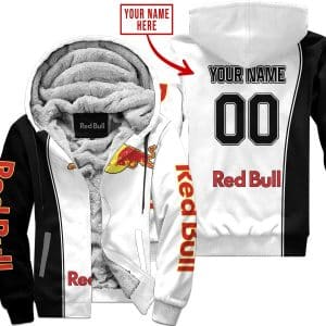 Limited Edition - Custom Name Motocrocss V2 - Red Bull - Fleece Zip Hoodie