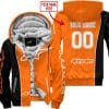 Limited Edition - Custom Name Motocrocss V2 - Alpinestars Black Orange - Fleece Zip Hoodie
