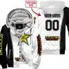 Limited Edition - Custom Name Motocrocss V2 - Rockstar Energy - Fleece Zip Hoodie
