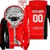 Limited Edition - Custom Name Motocrocss V2 - Alpinestars Black Red - Fleece Zip Hoodie