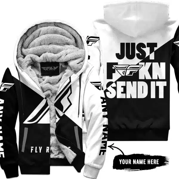 Just Fkcn Send It - 3d All Over Printed - Fly Racing - Fleece Zip Hoodie