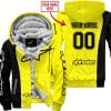 Limited Edition - Custom Name Motocrocss V2 - Alpinestars Black Yellow - Fleece Zip Hoodie