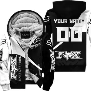 Make Life A Ride Just Send It – Fox – White - Fleece Zip Hoodie