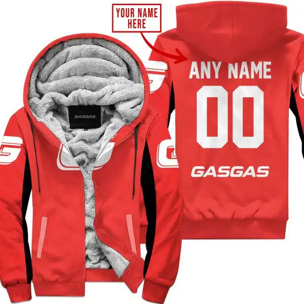 Custom Name Racing - Limited Edition - Gas Gas - Red V2 - Fleece Zip Hoodie