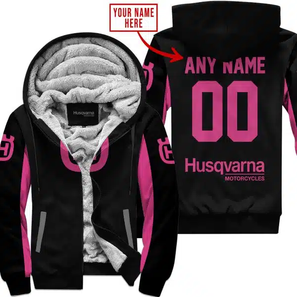Custom Name Racing - Limited Edition - Husqvarna - Pink 1 - Fleece Zip Hoodie