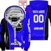 Limited Edition - Custom Name Motocrocss V2 - Can Am Blue - Fleece Zip Hoodie
