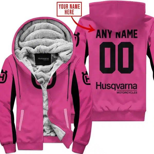 Custom Name Racing - Limited Edition - Husqvarna - Pink 1 V2 - Fleece Zip Hoodie