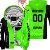Limited Edition - Custom Name Motocrocss V2 - Can Am Green - Fleece Zip Hoodie