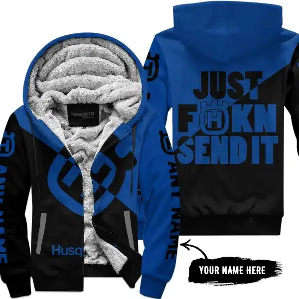 Just Fkcn Send It - 3d All Over Printed - Husqvarna - Fleece Zip Hoodie