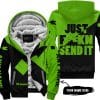 Just Fkcn Send It - 3d All Over Printed - Kawasaki - Fleece Zip Hoodie