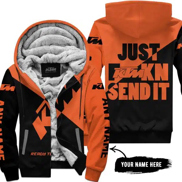 Just Fkcn Send It - 3d All Over Printed - Ktm - Fleece Zip Hoodie