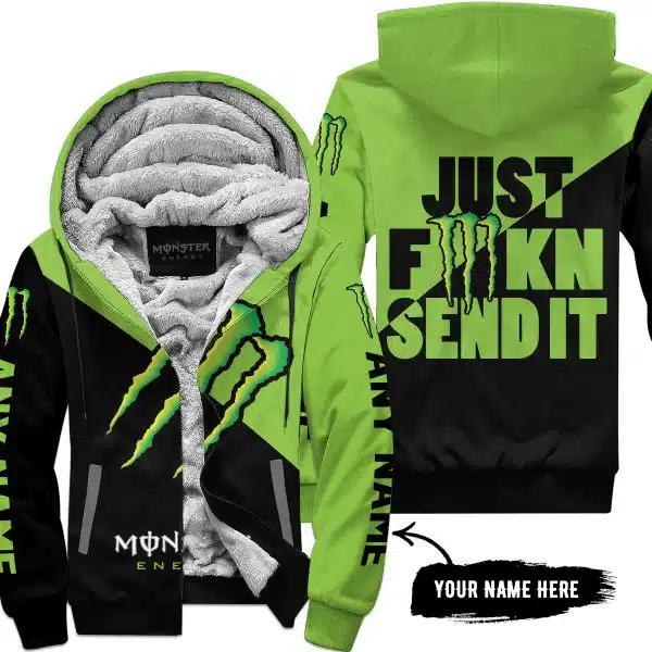 Just Fkcn Send It - 3d All Over Printed - Monster Energy - Fleece Zip Hoodie