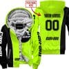 Limited Edition - Custom Name Motocrocss V2 - Can Am Neon - Fleece Zip Hoodie