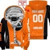 Limited Edition - Custom Name Motocrocss V2 - Can Am Orange - Fleece Zip Hoodie
