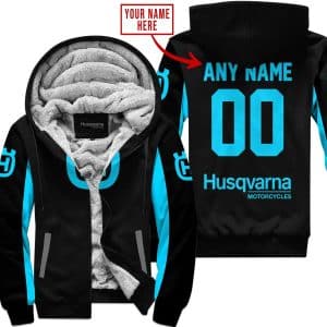 Custom Name Racing - Limited Edition - Husqvarna - Sky Blue - Fleece Zip Hoodie