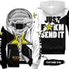 Just Fkcn Send It - 3d All Over Printed - Rockstar Energy - Fleece Zip Hoodie