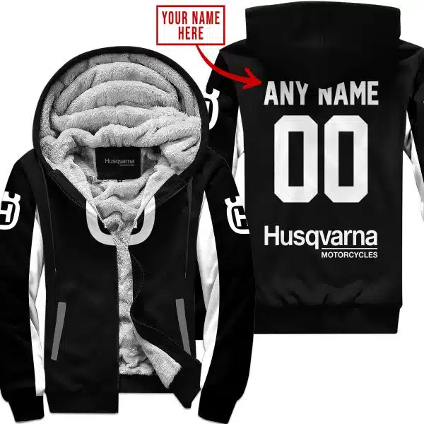 Custom Name Racing - Limited Edition - Husqvarna - White - Fleece Zip Hoodie