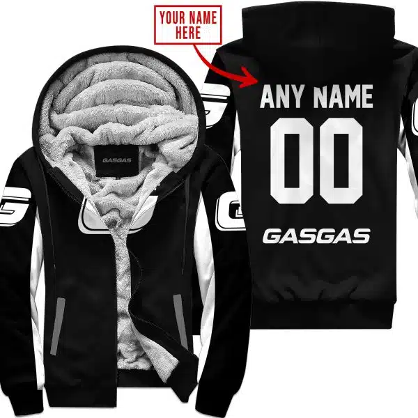 Custom Name Racing - Limited Edition - Gas Gas - White - Fleece Zip Hoodie