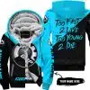 Too Fast To Live Too Young To Die - 3d All Over Printed - Can Am Sky Blue - Fleece Zip Hoodie