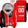 Limited Edition - Custom Name Motocrocss V2 - Can Am Red - Fleece Zip Hoodie